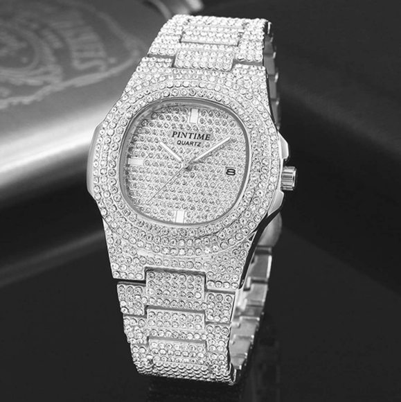 PinTime Other - BRAND NEW UNISEX ICED OUT BLING WATCH